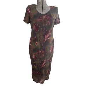 Vintage Maxi Floral Dress Womens 8P Floral 90s Cottagecore Goblincore Forestcore